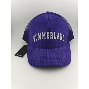 Nahmias Summerland Hat Cap Snap Back Purple Corduroy Mesh Trucker Mens Logo